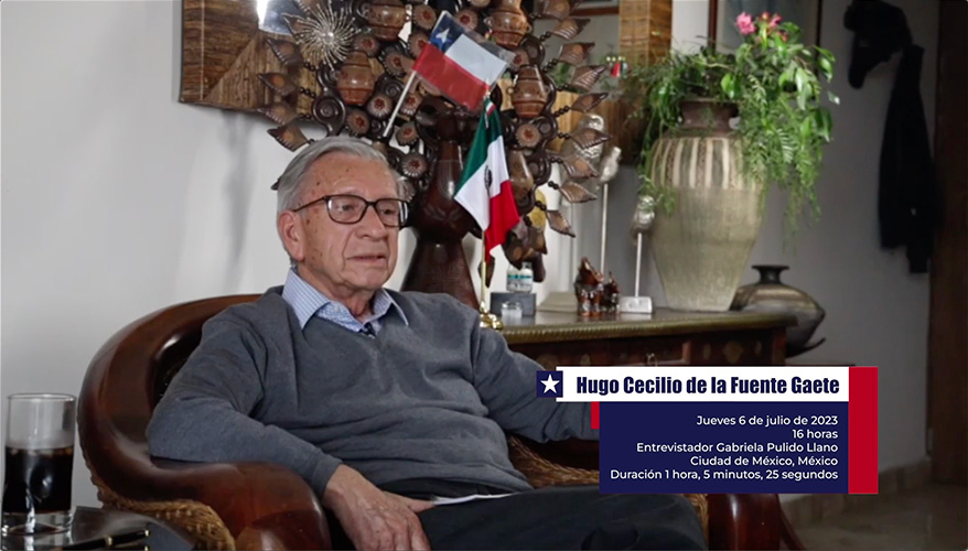 Imagen de Memoria del Exilio Chileno en México: Entrevista a Hugo Cecilio de la Fuente Gaete