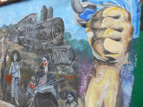 Imagen de El grafiti histórico en las calles de Morelos (propio), Fragmento de un mural dedicado a las mujeres revolucionarias (atribuido)