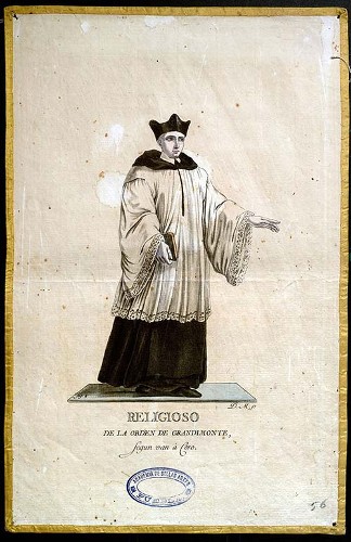 Imagen de Religioso de la Orden de Grandimonte, según van a Coro (propio)