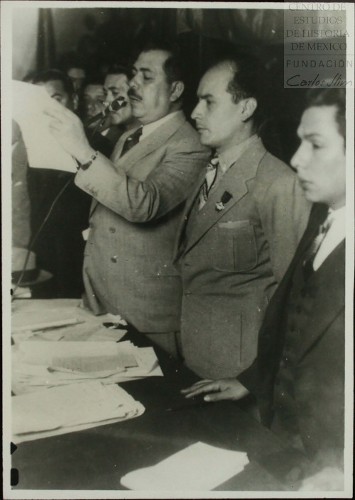 Imagen de El presidente Lázaro Cárdenas en la Convención de la CTM (atribuido)