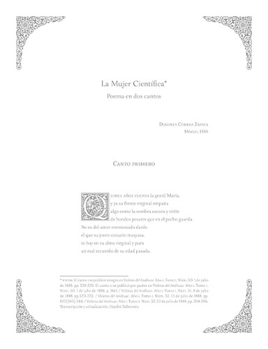 Imagen de La mujer científica. Poema en dos cantos (propio)