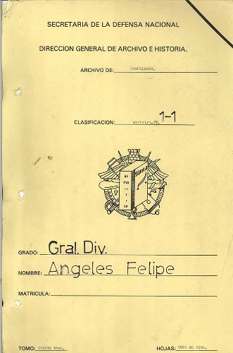 Imagen de Expediente del General de División Felipe Ángeles, tomo V (propio)