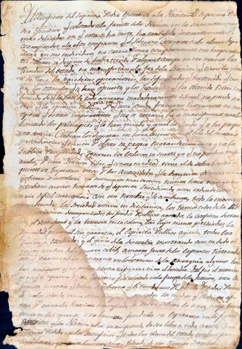 Imagen de Copia del Manifiesto del Supremo Poder Ejecutivo a la Nación, emitido en Palacio Nacional el 16 de mayo de 1823 (propio)