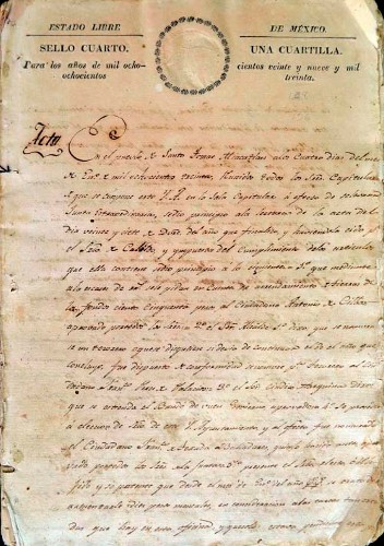Imagen de Libro de Actas del Ilustre Ayuntamiento de Santo Tomás Miacatlán en el año de 1830 (atribuido)