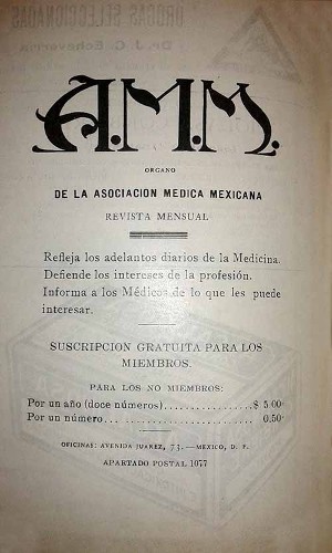 Imagen de Editorial (propio), A.M.M.: Órgano de la Asociación Médica Mexicana (alternativo)