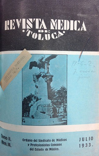 Imagen de Portada (propio), Revista Médica de Toluca: Órgano del Sindicato de Médicos y Profesionistas Conexos del Estado de México (alternativo)