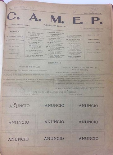 Imagen de Portadilla (propio), C.A.M.E.P. Para la divulgación de los conocimientos médicos (alternativo)