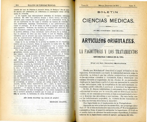 Imagen de La fagocitosis y los tratamientos sintomático y sérico en el tifo (propio), Boletín de Ciencias Médicas (alternativo)