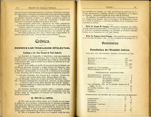 Imagen de El tifo en la capital (propio), Boletín de Ciencias Médicas (alternativo)