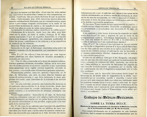 Imagen de Sobre la yerba dulce: Memoria de ingreso a la Academia de Medicina la noche del 31 de diciembre de 1856 (propio), Boletín de Ciencias Médicas (alternativo)