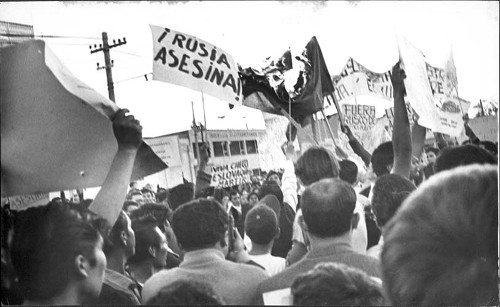 Imagen de Manifestación de la Escuela Libre de Derecho en contra de la invasión de la URSS a Checoslovaquia (propio)
