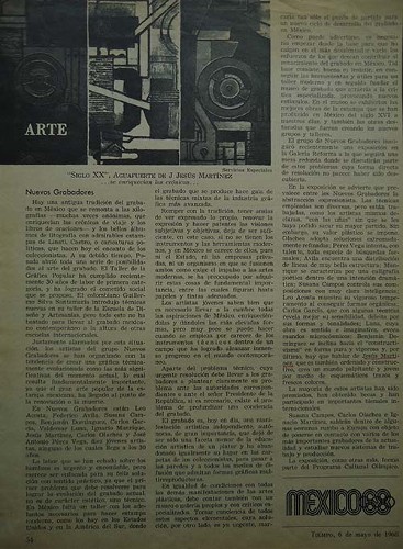 Imagen de Artículo sobre el grupo Nuevos Grabadores en la revista Tiempo (atribuido)