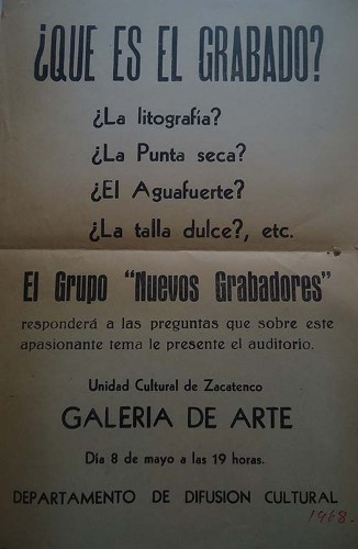 Imagen de Volante que invita a evento del grupo Nuevos Grabadores (atribuido)
