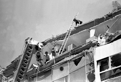 Imagen de Temblor, edificios dañados en el 1er. cuadro, D.D.F. (propio), Temblor, edificios dañados en el primer cuadro, Departamento del Distrito Federal (alternativo)