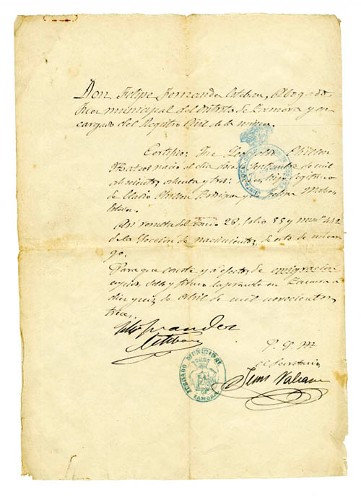 Imagen de Copia certificada de Acta de nacimiento de Leopoldo Chillón Mateos (atribuido)