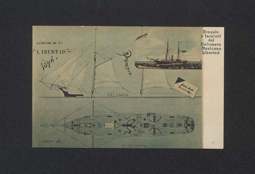 Imagen de Croquis y facsímil del cañonero mexicano Libertad (propio)