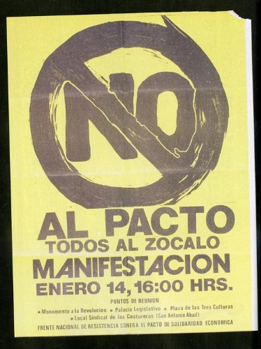 Imagen de Cartel No al pacto todos al Zócalo manifestación (atribuido)