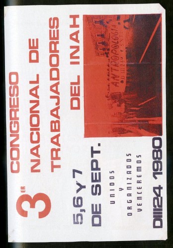 Imagen de Cartel Tercer Congreso Nacional de Trabajadores del INAH (atribuido)
