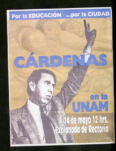 Imagen de Cartel Por la educación… por la Ciudad Cárdenas en la UNAM (atribuido)