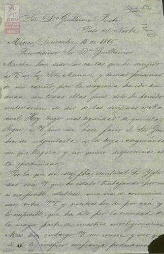 Imagen de Expediente 054: Carta de Antonio A. Sánchez a Guillermo Prieto