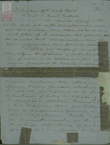 Imagen de Expediente 105: Carta del Presidente Juárez al General Mariano Escobedo