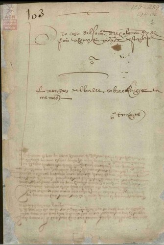 Imagen de Expediente 103: Proceso iniciado por el Comendador Diego Hernández contra Hernán Cortés
