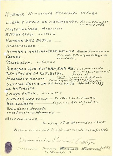 Imagen de Repatriación de Herminia Preciado Ortega