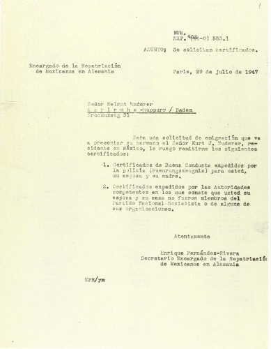 Imagen de Emigración de Helmut Ruderer y familia