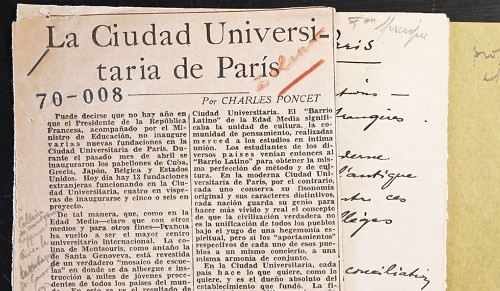 Imagen de Recorte de periódico "La Ciudad Universitaria de París" (atribuido)