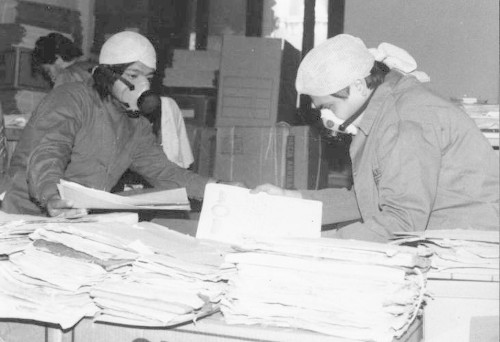 Imagen de Organización para el traslado documental hacia el edificio de Lecumberri (atribuido)