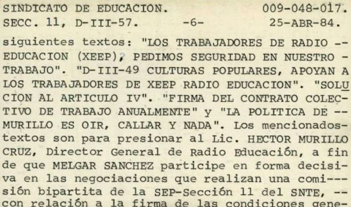 Imagen de Sindicato de Educación. Sección 11, Delegación D-III-57