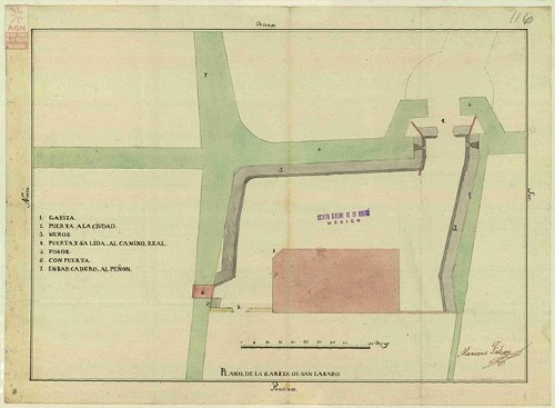 Imagen de Plano de la Garita de San Lázaro (atribuido)