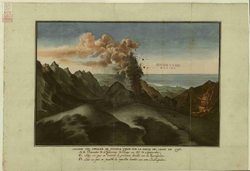 Imagen de Cráter del volcán de Tuxtla, visto por la parte del Este (atribuido)