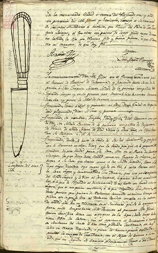Imagen de Cuchillo, en expediente sobre homicidio (atribuido)