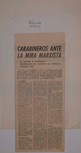 Imagen de Carabineros ante la mira marxista (propio)