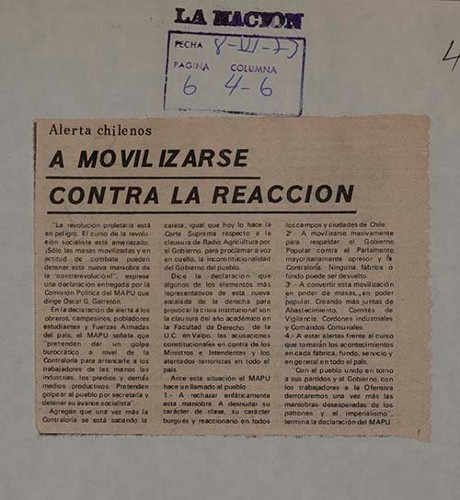 Imagen de A movilizarse contra la reacción (propio)
