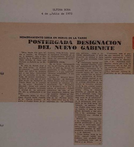 Imagen de Nombramiento sería en horas de la tarde: postergada designación del nuevo gabinete (propio)