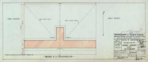 Imagen de Planta de localización de la escuela en la colonia Álvaro Obregón (atribuido)