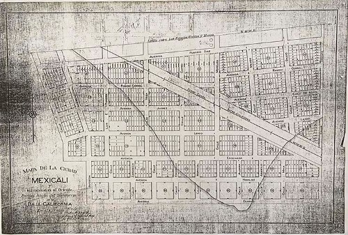 Imagen de Mapa de la ciudad de Mexicali y su extensión al oriente (atribuido)