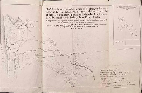 Imagen de Plano primera división y el origen de la condición fronteriza de lo que hoy es Tijuana (atribuido)