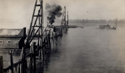 Imagen de Obras de defensa y dique de pilotes en el río Fuerte (atribuido)