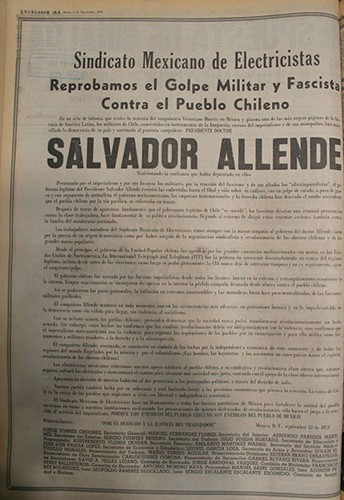 Imagen de Sindicato Mexicano de Electricistas, reprobamos el golpe militar y fascista contra el pueblo chileno (atribuido)