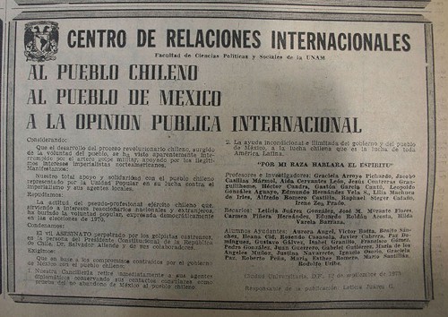 Imagen de Centro de Relaciones Internacionales, al pueblo chileno, al pueblo de México, a la opinión pública internacional (propio)
