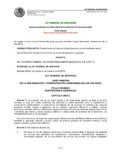 Imagen de Ley General de Archivos (propio)
