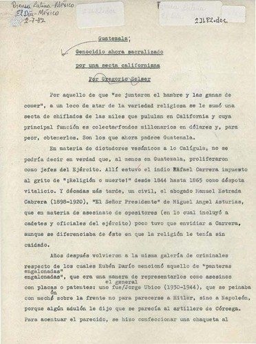 Imagen de Genocidio ahora sacralizado por una secta californiana (propio)