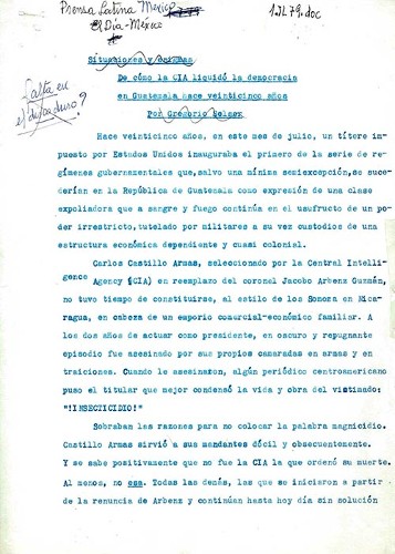 Imagen de De cómo la CIA liquidó la democracia en Guatemala hace veinticinco años (propio)