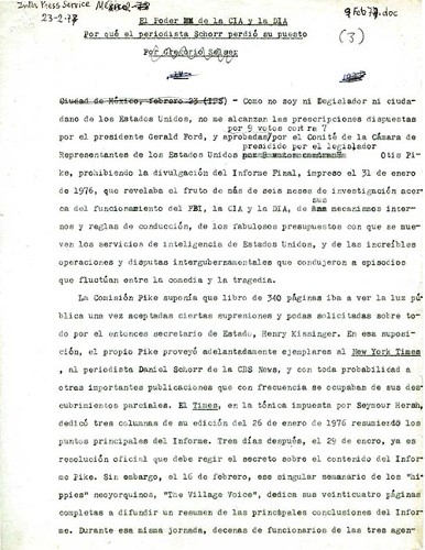 Imagen de El poder de la CIA y la DIA. Por qué el periodista Schorr perdió su puesto (propio)