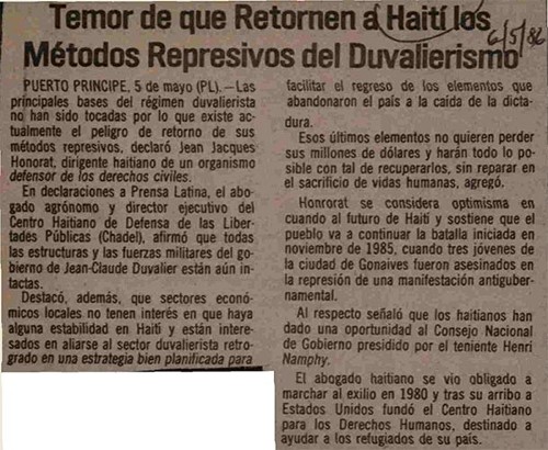 Imagen de Haití con métodos represivos (atribuido)