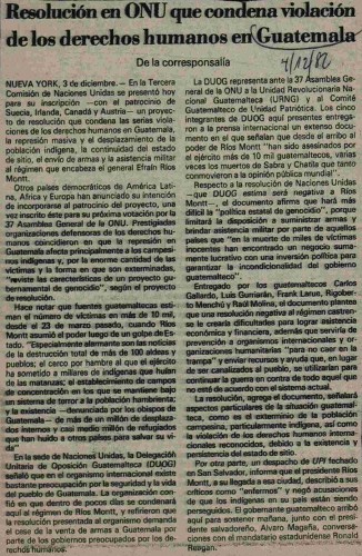 Imagen de Resolución en ONU que condena violación de los derechos humanos en Guatemala (atribuido)