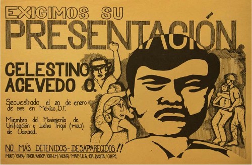 Imagen de Exigimos su presentación Celestino Acevedo O. (propio)